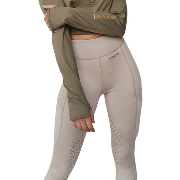 Pomme Equestrian Millie Cobblestone Bling Riding Leggings XS Knee Grip Pockets - Picture 10 of 11